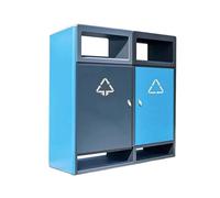 huanglyc-232 Garbage Can, Public Area Double Box Trash Can Outdoor Street Metal Waste Bin