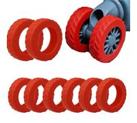 HUANGQRMENG Silicone Suitcase Wheel Protectors, Anti Dust Anti Scratch Noise Reduction Luggage Wheel Covers Replacement Covers Compatible with Carry On Travel Luggage, Red, 8 Pcs