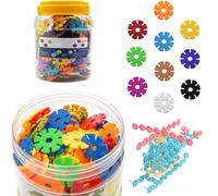 Huangsanye Large Set of Snowflakes for Plug, Montessori Toys for 1Year, Educational Building Blocks for Kids, Unisex, Non-Foldable