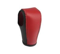 HUANGSHIJUNOUS Anti-Slip Gear Shift Knob Cover Compatible with HR-V 2016-2021 Black Red Leather Gear Shift Collars Car Accessories Interior(White)