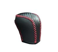 HUANGSHIJUNOUS Car Leather Gear Shift Knob Cover Compatible with Avalon 2017-2022 Automatic Transmission Models Black Red Line(Black)