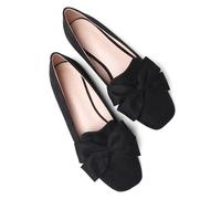 HuangTaiJi Qing Women's Pointy Toe Exquisite Pearl Rhinestone Dressy Ballet Flats Bling Slip On Comfortable Wedding Party Working Shoes, 443-black, 7.5 UK