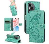 HUANGTAOLI Case for Honor 400 Pro 5G, Kickstand and Card Holder, 360 Degree Protection Shockproof PU Leather Magnetic Closure Wallet Phone Case, Flexible and Foldable, Green