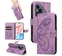 HUANGTAOLI Case for Honor 400 Pro 5G, Kickstand and Card Holder, 360 Degree Protection Shockproof PU Leather Magnetic Closure Wallet Phone Case, Flexible and Foldable, Purple