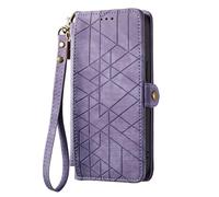 HUANGTAOLI Case for Samsung Galaxy A71 4G Dual SIM (NOT 5G), Zipper Wallet Pouch with 3 Card Slots, 360 Degree Protection Shockproof Phone Case, Foldable and Scratch Resistant, Purple