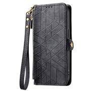 HUANGTAOLI Case for Samsung Galaxy A71 4G Dual SIM (NOT 5G), Zipper Wallet Pouch with 3 Card Slots, 360 Degree Protection Shockproof Phone Case, Foldable and Scratch Resistant, Black