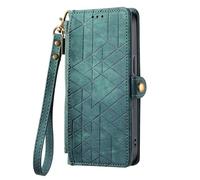 HUANGTAOLI Case for Samsung Galaxy A71 4G Dual SIM (NOT 5G), Zipper Wallet Pouch with 3 Card Slots, 360 Degree Protection Shockproof Phone Case, Foldable and Scratch Resistant, Green