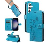 HUANGTAOLI Case for Samsung Galaxy S25, Kickstand and 2 Card Slots, 360 Degree Protection Shockproof PU Leather Phone Case, Foldable and Scratch Resistant, Blue