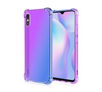 HUANGTAOLI Case for Xiaomi Redmi 9AT, Airbag Drop Protection Gradient Color Bumper Phone Case Purple/Blue