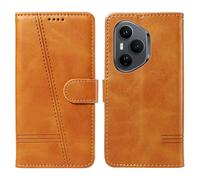 HUANGTAOLI Flip Case for Honor 400 Pro 5G, 360 Degree Protection Shockproof PU Leather Wallet Phone Cover, Kickstand and 3 Card Slots, Yellow