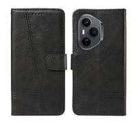 HUANGTAOLI Flip Case for Honor 400 Pro 5G, 360 Degree Protection Shockproof PU Leather Wallet Phone Cover, Kickstand and 3 Card Slots, Black