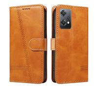 HUANGTAOLI Flip Case for OnePlus Nord CE 2 Lite 5G, 360 Degree Protection Shockproof PU Leather Wallet Phone Cover, Kickstand and 3 Card Slots, Yellow