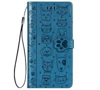 HUANGTAOLI Flip Case for OPPO Realme 9i 5G, Kickstand and 3 Card Slots, 360 Degree Protection Shockproof PU Leather Phone Case, Lightweight and Scratch Resistant, Blue