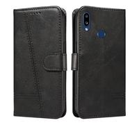 HUANGTAOLI Flip Case for Samsung Galaxy A10S, 360 Degree Protection Shockproof PU Leather Wallet Phone Cover, Kickstand and 3 Card Slots, Black