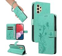 HUANGTAOLI Flip Case for Samsung Galaxy A13 4G, Kickstand and 2 Card Slots, 360 Degree Protection Shockproof PU Leather Phone Case, Foldable and Scratch Resistant, Green