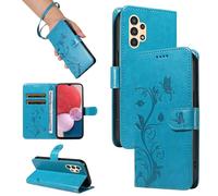 HUANGTAOLI Flip Case for Samsung Galaxy A13 4G, Kickstand and 2 Card Slots, 360 Degree Protection Shockproof PU Leather Phone Case, Foldable and Scratch Resistant, Blue