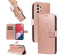 HUANGTAOLI Flip Case for Samsung Galaxy A13 4G, Kickstand and 2 Card Slots, 360 Degree Protection Shockproof PU Leather Phone Case, Foldable and Scratch Resistant, Rose Gold