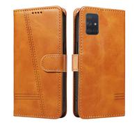 HUANGTAOLI Flip Case for Samsung Galaxy A71 4G Dual SIM (NOT 5G), 360 Degree Protection Shockproof PU Leather Wallet Phone Cover, Kickstand and 3 Card Slots, Yellow