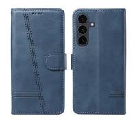 HUANGTAOLI Flip Case for Samsung Galaxy S25 FE, 360 Degree Protection Shockproof PU Leather Wallet Phone Cover, Kickstand and 3 Card Slots, Blue