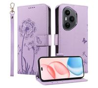 HUANGTAOLI Wallet Case for Honor 400 Pro 5G, Kickstand and 3 Card Slots, 360 Degree Protection Shockproof Magnetic Closure Flip Cover, Purple