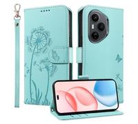 HUANGTAOLI Wallet Case for Honor 400 Pro 5G, Kickstand and 3 Card Slots, 360 Degree Protection Shockproof Magnetic Closure Flip Cover, Green