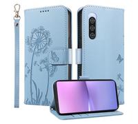HUANGTAOLI Wallet Case for Sony Xperia 10 V Fun Edition, Kickstand and 3 Card Slots, 360 Degree Protection Shockproof Magnetic Closure Flip Cover, Sky Blue