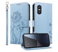 HUANGTAOLI Wallet Case for Sony Xperia 10 VI, Kickstand and 3 Card Slots, 360 Degree Protection Shockproof Magnetic Closure Flip Cover, Sky Blue