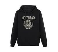 huanhuan Mens Sweatershirt Nickelback Logo Circle Casual Pullover Hoodies Loose Fit Stretch Women Street Wear Size XXL Black