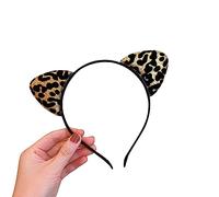 HUANIZI Cute Leopard Print Animal Ear Headband Hair Clip Costume Supplies for Teenager Girl Adults Women Costume, Gold