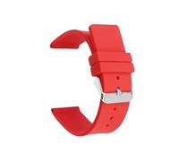 HuanJ 12mm 14mm 16mm 18mm 20mm 22mm 24mm Silicone Watch Strap Compatible With Omega Soft Rubber Watch Strap(Red,Black buckle,20mm)