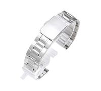 HuanJ 12mm 14mm 16mm 18mm 20mm 22mm 24mm Universal Stainless Steel Watch Band Metal Strap Folding Clasp Light Wristband Accessories(Silver,22mm)