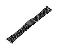 HuanJ 13mm 17mm 18mm 19mm 20mm 21mm 22mm Solid Stainless Steel Watch Band Curved End Metal Strap Luxury Bracelet(Black,18mm)