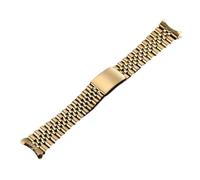 HuanJ 13mm 17mm 18mm 19mm 20mm 21mm 22mm Solid Stainless Steel Watch Band Curved End Metal Strap Luxury Bracelet(Gold,19mm)