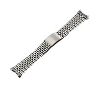 HuanJ 13mm 17mm 18mm 19mm 20mm 21mm 22mm Solid Stainless Steel Watch Band Curved End Metal Strap Luxury Bracelet(Silver,21mm)