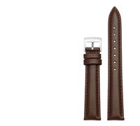 HuanJ 14mm 16mm 18mm 20mm Genuine Leather Plain Watchband Compatible With Fossil Citizen Watch Strap DW Ladies Bracelet Sky Blue Pink Brown(Brown-silver,12mm)