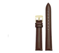 HuanJ 14mm 16mm 18mm 20mm Genuine Leather Plain Watchband Compatible With Fossil Citizen Watch Strap DW Ladies Bracelet Sky Blue Pink Brown(Brown-gold,15mm)