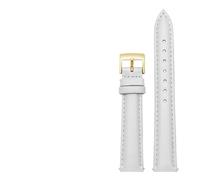 HuanJ 14mm 16mm 18mm 20mm Genuine Leather Plain Watchband Compatible With Fossil Citizen Watch Strap DW Ladies Bracelet Sky Blue Pink Brown(White-gold,20mm)