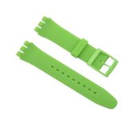 HuanJ 16mm 17mm 19mm 20mm Soft Silicone Watch Bracelet Compatible With Swatch Colorful Transparent Watchbands Strap Men's Women Replacement(Green,17mm)