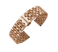 HuanJ 16mm 18mm 20mm 22mm Quick Release 316L Solid Stainless Steel Watch Strap For Watch Band Bracelet Accessories With Tool(Rose Gold,16mm)