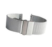 HuanJ 16mm 18mm 20mm 22mm Quick Release Mesh Milanese Loop Watch Band Stainless Steel Metal Folding Buckle Wrist Strap Accessories(Silver,22mm)