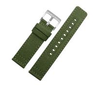HuanJ 20 22mm Quick Release Nylon Canvas Watch Strap For Men's Watchband Bracelet(Army Green-silver,18mm)