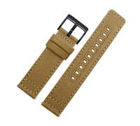 HuanJ 20 22mm Quick Release Nylon Canvas Watch Strap For Men's Watchband Bracelet(Khaki-black buckle,20mm)