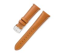 HuanJ 20mm 22mm 24mm Genuine Leather Watchband Slim Leather Watch Strap Band Quick Release Wrist Bracelet Belt(Khaki Brown,20mm)