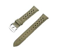 HuanJ 20mm 22mm Matte Cowhide Genuine Leather Watch Band Men Women Quick Release Breathable Brown Strap Bracelet Accessories(Army green,20mm)