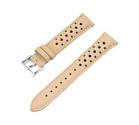 HuanJ 20mm 22mm Matte Cowhide Genuine Leather Watch Band Men Women Quick Release Breathable Brown Strap Bracelet Accessories(Khaki,20mm)