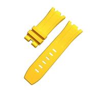 HuanJ 27mm 28mm 30mm Rubber Strap Compatible With Royal Oak Offshore 15710 15703 26471 26474 15706 Soft Silicone Watch Band(Yellow,28mm)