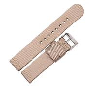 HuanJ 9Colors Nylon Canvas Watch Band Bracelet 18mm 20mm 22mm 24mm Quick Release Spring Bar(Khaki,20mm)