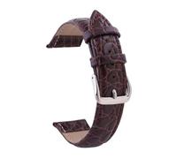 HuanJ Crocodile Pattern Watch Strap 12 13 14 15 16 17 18mm 19 20mm 21 22mm 24mm Retro Genuine Cowhide Leather Band Bracelet(Coffee,20mm)