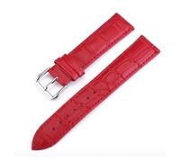 HuanJ Genuine Leather Crocodile Veins Strap 10 12mm 13 14mm 15 16mm 17mm 18mm 19 20mm 22mm 24mm Watch Band Belts Wristwatch(Red,22mm)