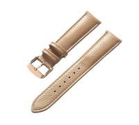 HuanJ Genuine Leather Litchi Pattern Soft Strap Men's Ladies Pin Buckle Elephant Grey Apricot Purple Watch Accessories(Beige rose,19mm)